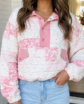 Pink Quilted Pullover
